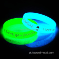 Pulseira de silicone luminosa e preenchida injetada personalizada